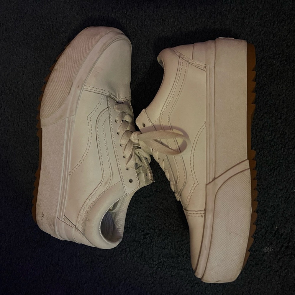 Used White Vans Old Skool size 6.5 women’s